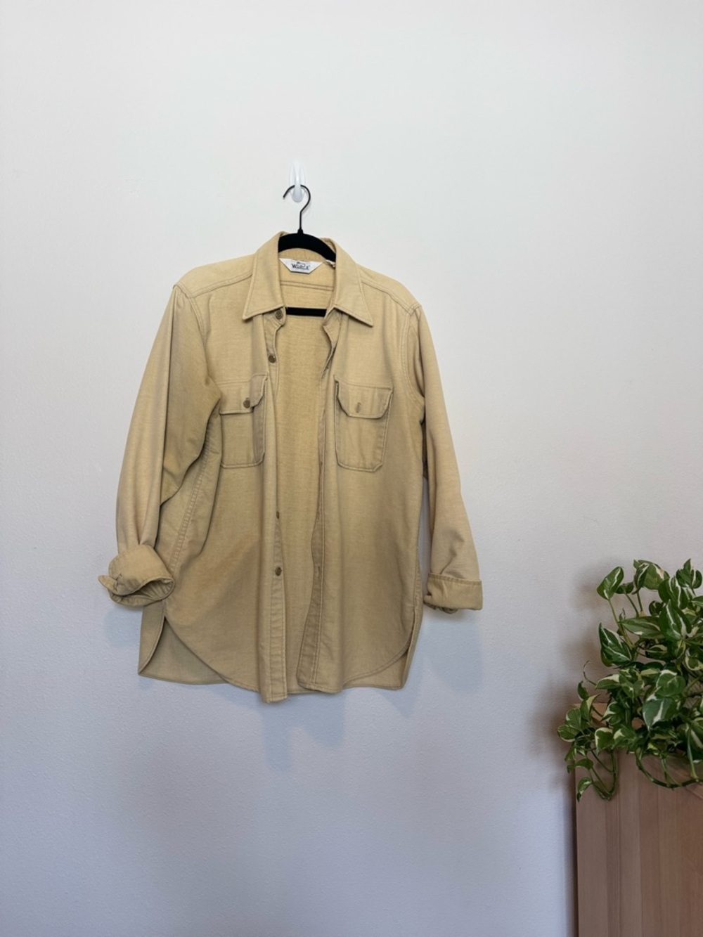 Woolrich Tan Button-Up Cotton Jacket